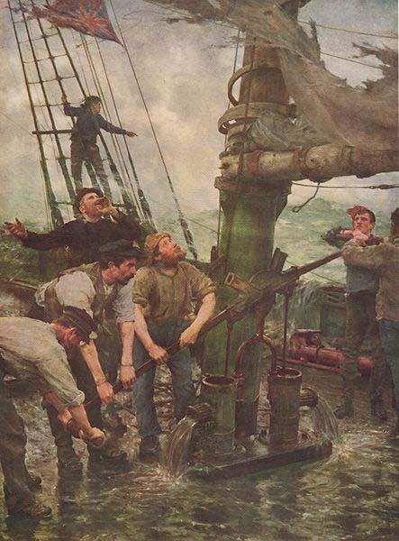Henry Scott Tuke ALL HANDS TO THE PUMPS China oil painting art
